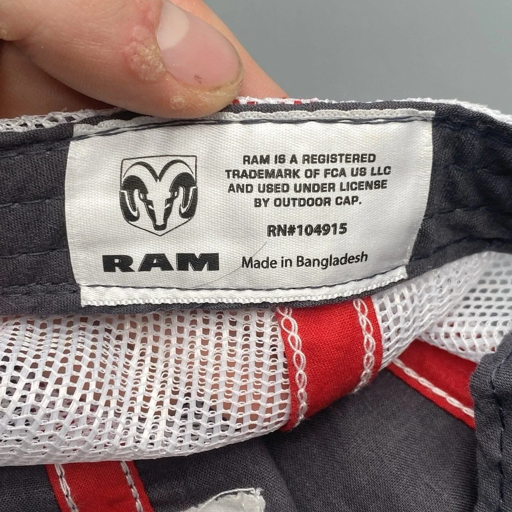 Dodge‎ Ram Logo Trucker Snapback Cap Hat Gray White Adjustable Curved Mesh